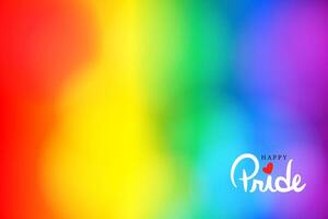 pride rainbow color background with pride text typography vector