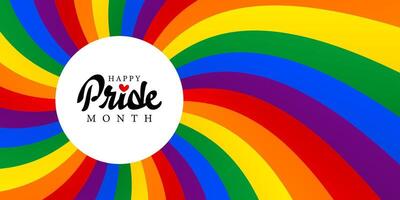 wavy rainbow strips background for pride month, pride text typography vector