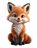 A cartoon fox sitting down with its mouth open png