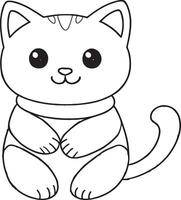 A cute cat coloring page vector