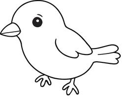 A bird coloring page for kids vector