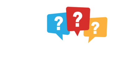 Message box with question mark. Questions and answers. transparent background. Copy space. png