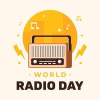 Classic World radio day illustration event background design vector
