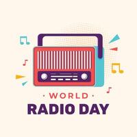 World radio day illustration event background design colorful vector