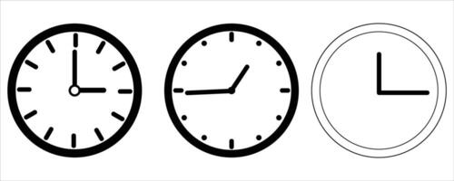 Set of wall clocks is isolated on a white background vector