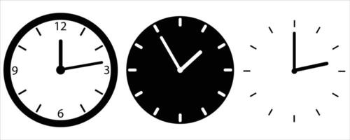 flat clock icon set vector
