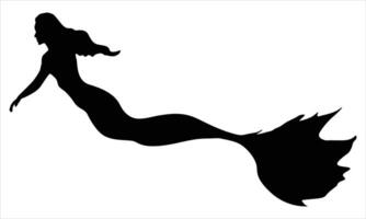 mermaid silhouette icon on white background vector