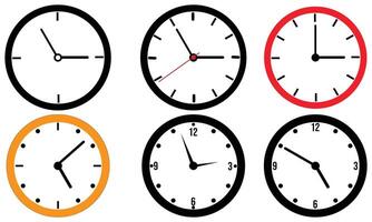 clock icon set bundle on a white background vector