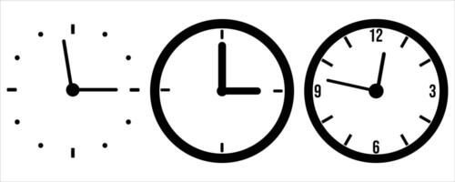 Clock icon set. Time clock icons collection on white background vector