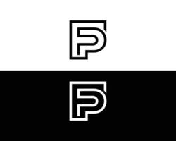 Letter FP or FP line logo design concept minimalist template. vector