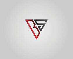 Letter BS Abstract Geometric Triangles Logo Design Modern Template. vector