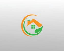 Eco-Friendly Home Logo Design Concept Template. vector
