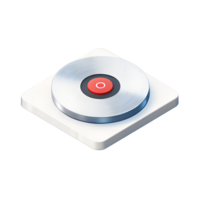 3D icon, Record Button A red circle, symbolizing recording in progress, Midnight Blue Theme png