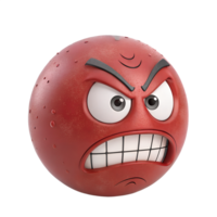 A deep red emoticon with furrowed brows, clenched teeth, and steam visibly rising from its nose png