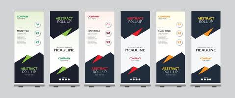 Professional Modern corporate colorful roll up standee banner design template vector