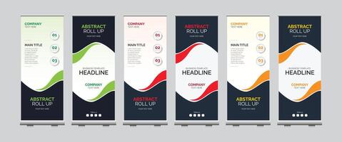 Modern abstract roll up with blue waves vector