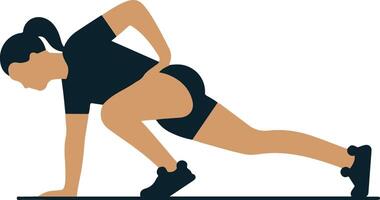 Woman In Lunge Position Doing Workout Exercise Illustration In Format vector
