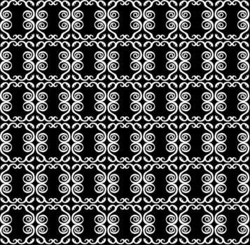 Seamless texture in the form of a beautiful white pattern on a black background vector