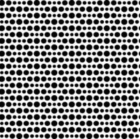Seamless abstract geometric pattern of black circles of different sizes on a white background vector