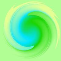 Abstract bright spiral pattern in green and yellow on blue background vector