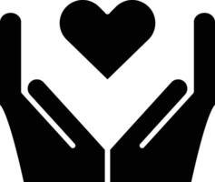 Hands holding a heart icon vector