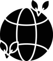 A globe with leaves on it and a leaf on the top vector