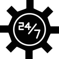 A black and white logo with the number 24 7 vector