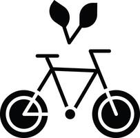 A black and white image of a bicycle with leaves on it vector