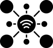 A black and white image of a wifi symbol vector