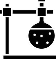 A black and white illustration of a laboratory flask vector