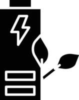 Battery icon with leaf and lightning vector