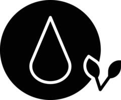 A black and white logo with a drop and leaf vector