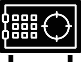 A black and white image of a safe vector