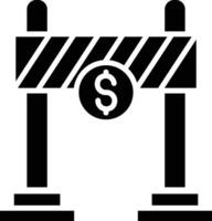 A black and white image of a barrier with a dollar sign vector