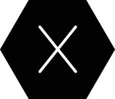 The x logo in a black hexagon vector