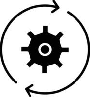 A black and white image of a gear wheel vector