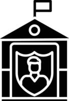 A black and white illustration of a school building vector