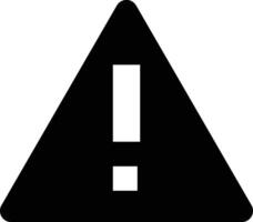 A black and white triangle with an exclamation mark vector