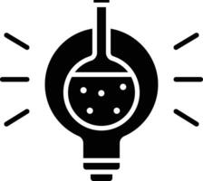 A black and white light bulb with a light bulb inside vector