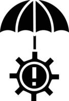 An umbrella with a gear and a sign vector
