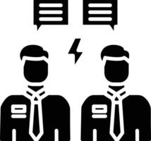 Two men in suits with speech bubbles above them vector