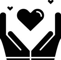 Heart in hands icon vector