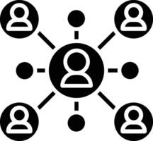 A circle with people connected to each other vector