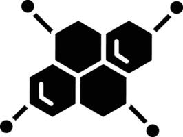 A black and white image of a molecule vector
