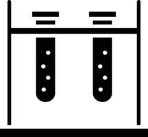 A black and white image of two test tubes vector