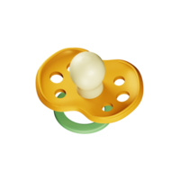 Pacifier pacifier 3d illustration. Colorful pacifier as a concept of baby stuff. 3d illustration on isolated background png