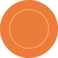 Round orange plate with a subtle inner rim in flat illustration style showcasing simplicity and modern design aesthetics vector
