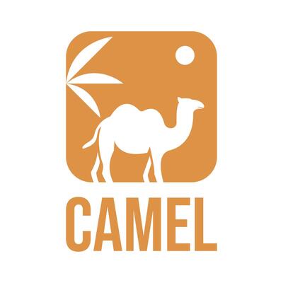 camel flat minimalist logo design