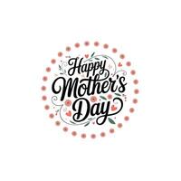 Artistic Happy Mothers Day Card Layout with Script Fonts vector