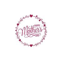 Vintage Script Happy Mothers Day Design with Pastel Flowers vector